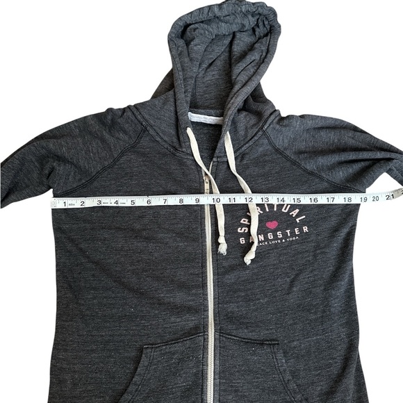 Spiritual Gangster Women's Charcoal Zip-Up Hoodie - Picture 4 of 4